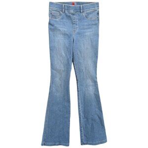 Spanx EveryWear Flare Jeans Womens Blue Light Wash Stretch Denim Size M Tall